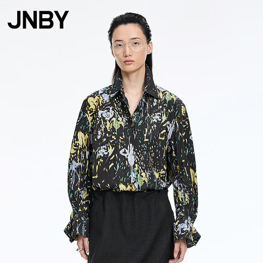 Jiangnan Buyi (JNBY) shopping mall same style 26 spring new arrival shirt loose long sleeves 5Q1213820 797/yellow black M
