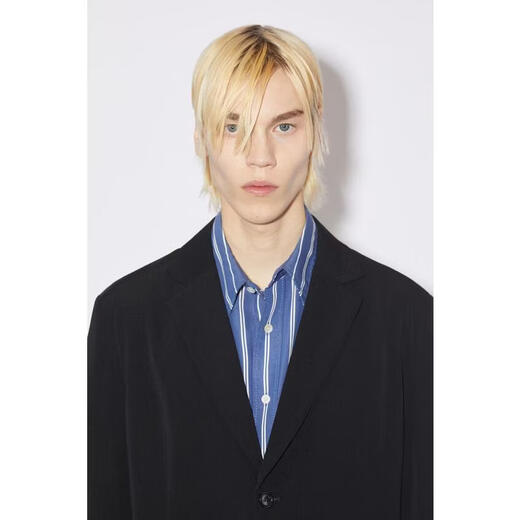 Acne Studios Men's Suit Warm Anti-Wrinkle Polyester Commuting Business Jacket Simple Black One Size | EU-52