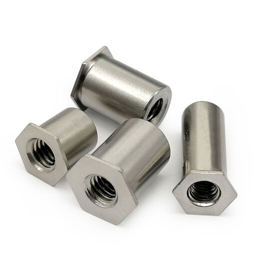 Sailotou stainless steel through hole pressure riveting stud hexagonal sheet metal pressure riveting nut column pressure plate stud SOSM2M25M5M6M8 SOS-M2-71000 bottom hole 4 points 2