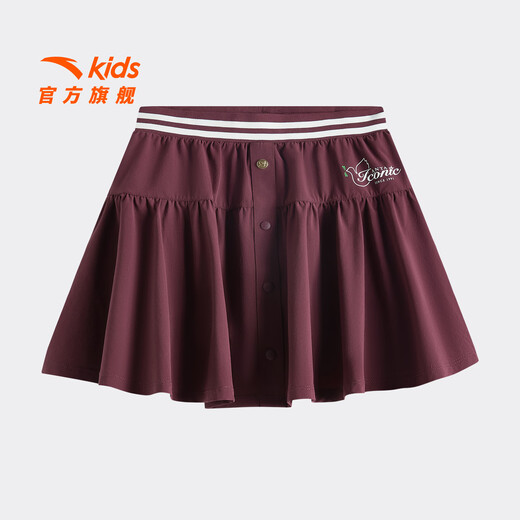 ANTA children's skirt, big girl's skirt, 26 summer trend pleated sports and leisure mall same style 362628311 burgundy purple-2 130 cm