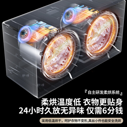 KANGYAN wall-mounted double-barrel drum underwear fully automatic washing machine baby small double-compartment washing machine washing and drying mini special socks washing lazy artifact three barrels random combination Starry sky gray wall-mounted model fully automatic washing and drying | pasteurization | stainless steel liner