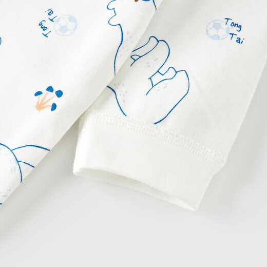 Tongtai (TONGTAI) baby jumpsuit spring and autumn pure cotton newborn clothes baby bodysuit boneless crawling suit pajamas blue 73cm