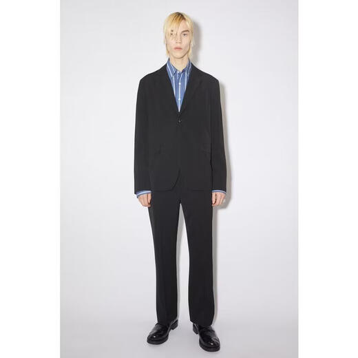 Acne Studios Men's Suit Warm Anti-Wrinkle Polyester Commuting Business Jacket Simple Black One Size | EU-52
