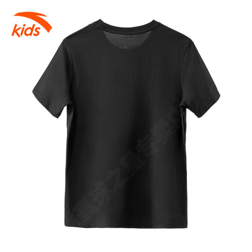 ANTA Children's 100 pure cotton short-sleeved white T-shirt summer new style for boys, girls, middle and large children breathable anti-wrinkle sports half-sleeve black soft and comfortable 150