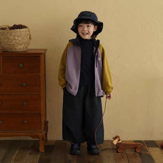 Yantaijia boys' velvet jacket outer wear 2025 autumn and winter school uniform artifact double-sided oli velvet children's tops purple 120