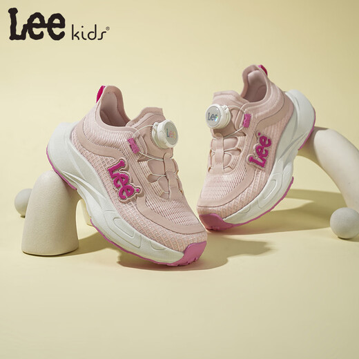 LEE KIDS children's shoes spring new children's running shoes boys fashion thick-soled sports dad shoes girls pink 32