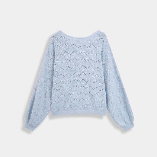 IEF/Aiyifu 2026 Spring New Style French Mature Commuting Temperament Design Versatile Woolen Batshirt Sky Blue One Size