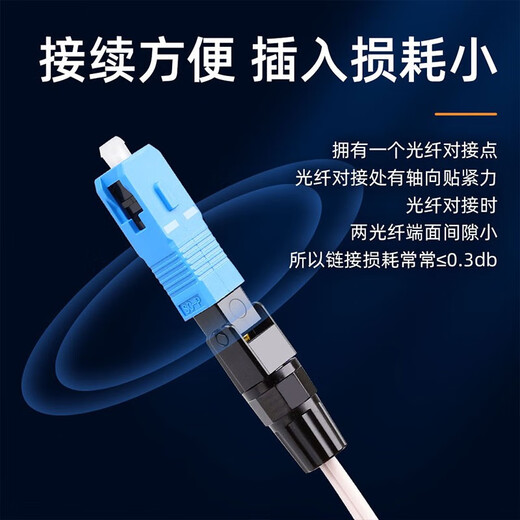 赛纤（SAIXAIN）FTTH预埋SC光纤冷接子快速连接器 宽带电信联通移动光猫接头监控/分光器接头 SC冷接子 200个装