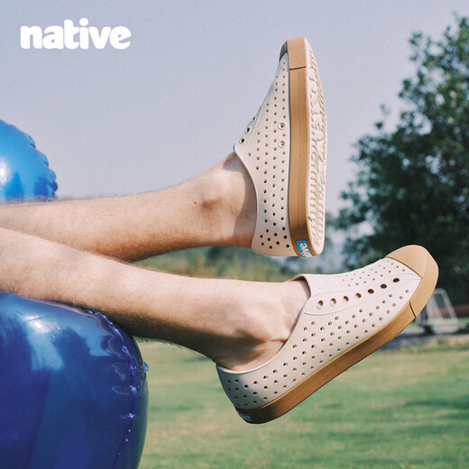 Native parent-child clogs Jefferson series ultra-light solid color sandals beach shoes sandals white | white 40