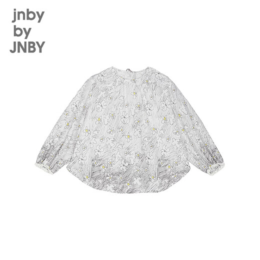 Jnby by JNBY new Jiangnan Buyi children's long-sleeved shirt A-shaped round neck oversize26 spring girls 1Q3210260 098/black and gray combination 100 cm