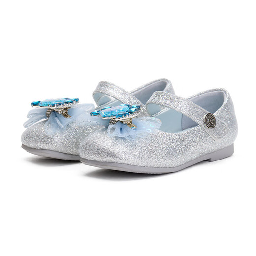 Carter Rabbit Children's Leather Shoes Girls 2026 Spring New Product Baby Single Shoes Crystal Shoes Girls Elsa Princess Shoes Crystal Blue 25 Inner Length Approximately 16.0cm Foot Length Approximately 14.8-15.4cm