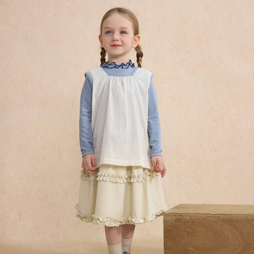 Yoona's mom girls spring and summer thin Korean style vest baby kindergarten spring style vest children versatile top off-white ready stock 80