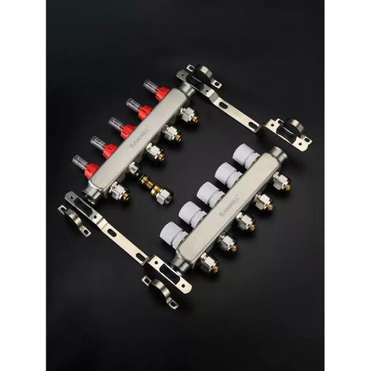 Garnihill water distributor 304 stainless steel water distributor intelligent temperature control floor heating large flow geothermal pipe water collector high flow stainless steel 6-way single water distributor