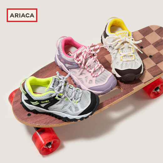 AriacaARIACA Girls Mesh Sports Shoes 2026 Spring New Soft Sole Breathable Children's Outdoor Running Shoes Black Silver 26 Inner Length 16.9/Suitable for Foot Length 15.9-16.5