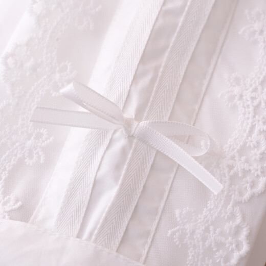 JD Logistics Children's Clothing Girls White Shirt Children's Spring Fashion Versatile Lace Shirt Spring and Autumn Top White 140 Recommended height 130cm-140cm