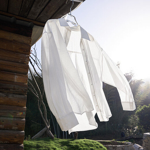 Chuyu Lightweight Cold Light Shirt 2026 Spring New Lyocell Acetate Vacation Commuting Women's Shirt White S