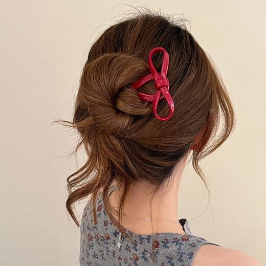 Zuoou bow U-shaped hairpin acetic acid cute ball hair accessories hairpin new Chinese style daily commuting hairpin U-shaped hairpin brown coffee