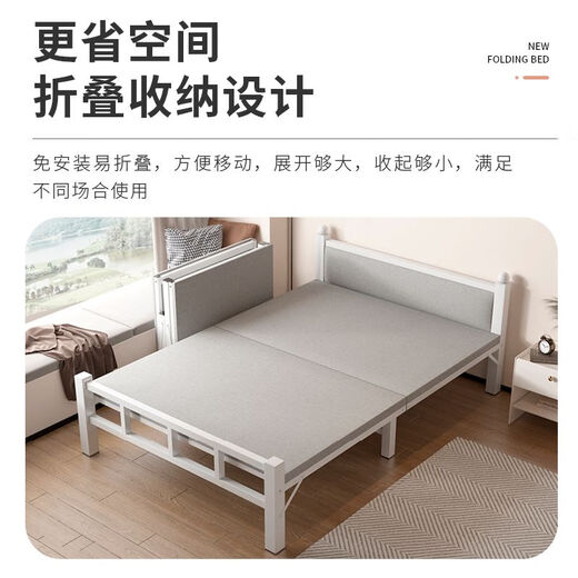 INIU Klappbett Haushalt Einzelbett Büro Mittagspause BREAK 1,2 Meter Hartplattenbett plus Bett tragbares einfaches Eisenbett [Einzelbett] 70*190 cm