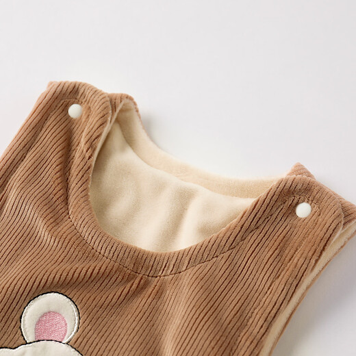 Yishuang'er baby jumpsuit spring, autumn and winter plus velvet overalls for boys and girls, winter clothes for children, stylish outerwear, pink bunny 110cm