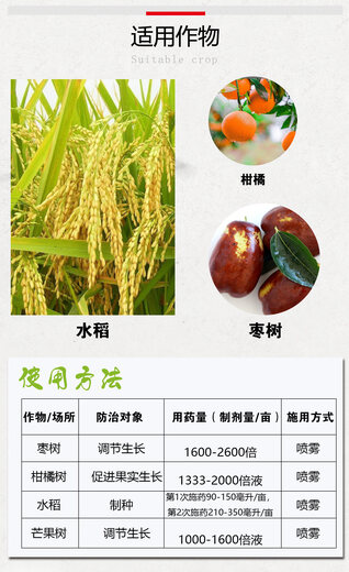 Fusheng 920 Gibberellin 4 Pesticide Growth Regulator for Citrus, Jujube and Mango to Promote Flower Set and Fruit Expansion 100ml