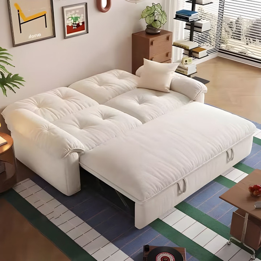 Faith Laile folding sofa sheets double guest bedroom retractable bed small apartment cloud sofa multi-functional removable and washable sofa moon curtain white 1.2m single seat removable and washable