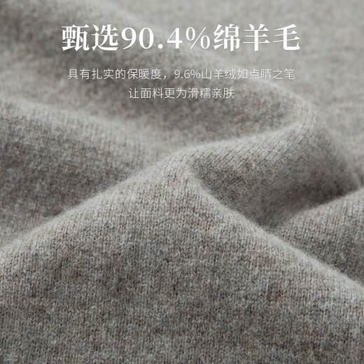 Rich collar contains cashmere & sheep wool sweater winter men's velvet thick round neck men's wool sweater knitted sweater for men