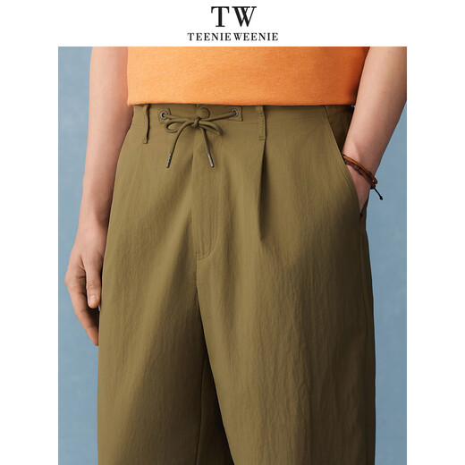 Teenie Weenie Bear Men's Wear 2026 Spring Men's Casual Pants Versatile Straight Loose Comfortable Wear-Resistant Pants Military Green S
