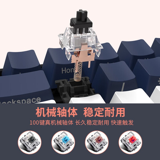RK 860 mechanical keyboard Bluetooth 2.4G without/wired three-mode RGB customized hot-swap shaft seat 96 equipped with 100 key MAC gaming e-sports Black (RGB) three-mode-hot-swap shaft blue shaft