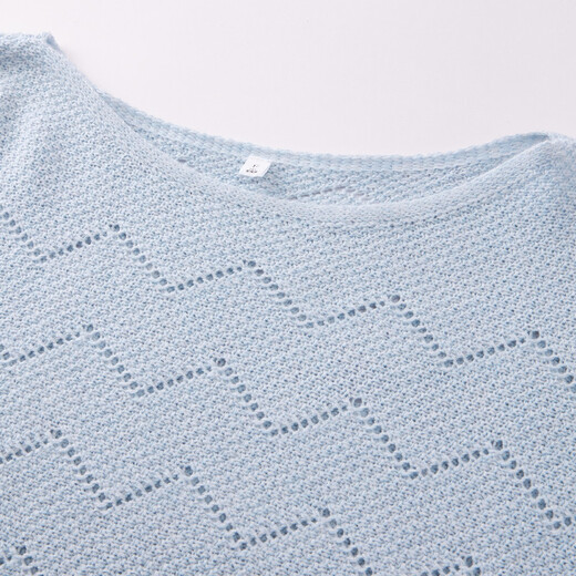 IEF/Aiyifu 2026 Spring New Style French Mature Commuting Temperament Design Versatile Woolen Batshirt Sky Blue One Size