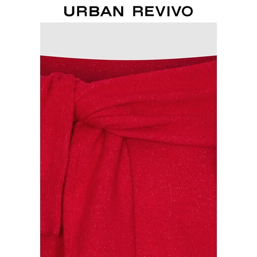 UR2026 Spring New Women's Trendy Red Strap One-Neck Sweater UWJ960024 Big Red XS