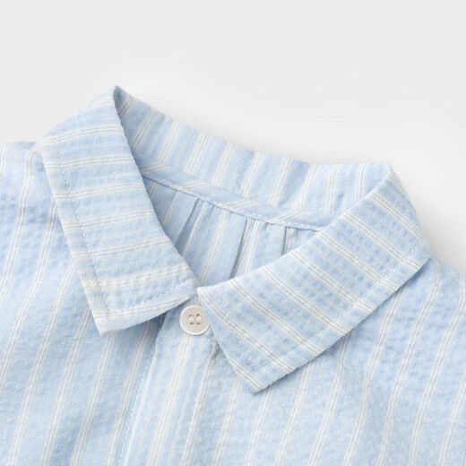 Koala nose light casual stripes literary and refreshing style children's spring and summer multi-color versatile shirts textured tops khaki stripes 80