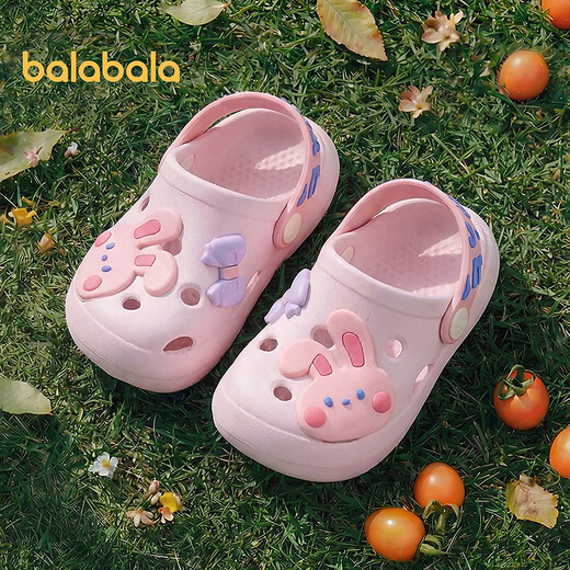 Balabala children's shoes, children's slippers for boys and girls, 2026 new summer children's fun cartoon three-dimensional hole shoes, pink 60001 24 (inner length 16cm, suitable for feet 15-15.5cm long)