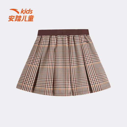 Anta children's skirt for girls and boys 2026 summer new outdoor pleated short skirt shopping mall same style glazed brown-3 160 cm