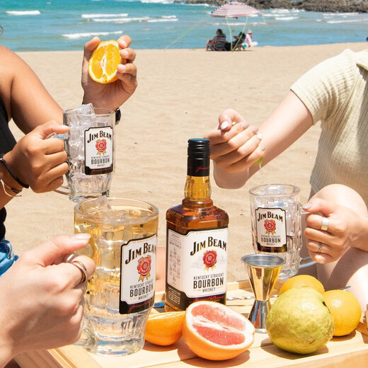 金宾（Jim Beam）白占边 美国 波本威士忌 1000ml 40度  进口洋酒