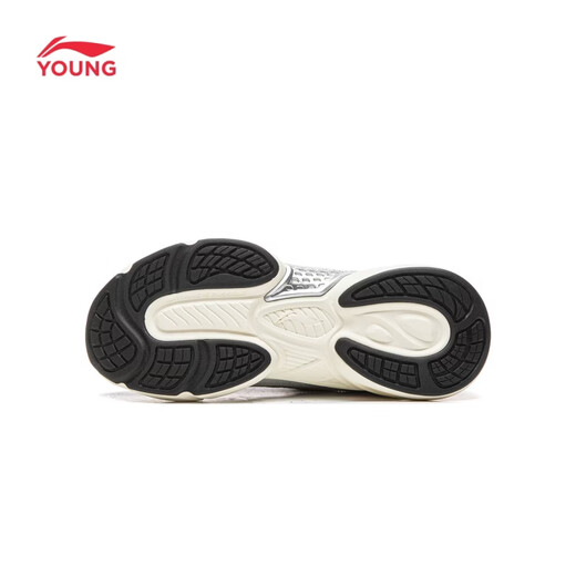 Li Ning Children's Shoes Children's Sports Shoes for Men and Women Big Children Noah Reflective Soft Rebound Casual Shoes YKCW090 Silver/Standard White/Black-1 33