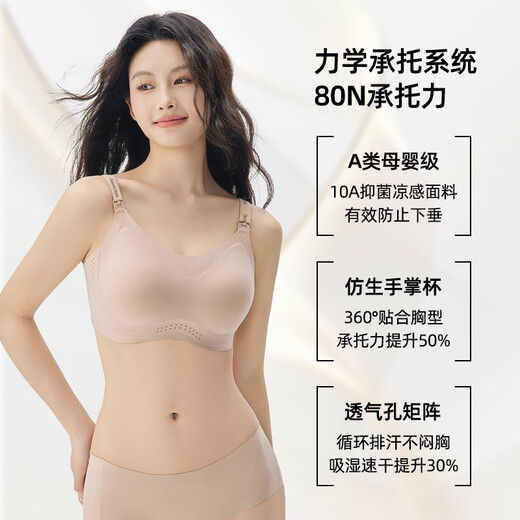 Yiduo Nursing Bra Specially Used for Pregnant Women During Pregnancy, Summer Thin Postpartum Breastfeeding Anti-Sagging Gathering Bra, Naked Skin 85C/38 (Recommended Weight 130-145Jin Jin is equal to 0.5kg)
