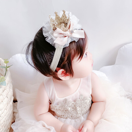 Baby Lace Hair Band Baby Girl Stardress Princess Head Flower Accesorios para el cabello para niños Recién nacidos Fontanelle Accesorios Estrella de la estrella de la corona tridimensional [80% de las personas compran TA]