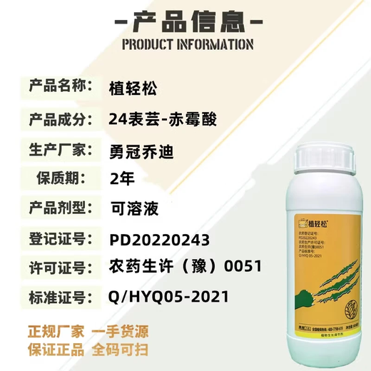 24 Epirutina gibberellic acid rooting and seedling strengthening regulator to alleviate phytotoxicity and adjust crop growth dual compound pesticide 500g*20 bottles
