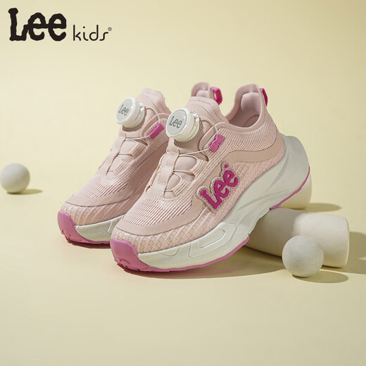 LEE KIDS children's shoes spring new children's running shoes boys fashion thick-soled sports dad shoes girls pink 32