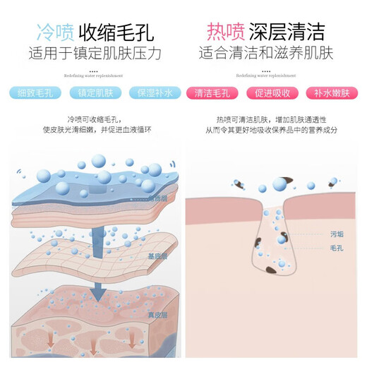 Golden rice facial steamer beauty instrument hydrating sprayer hot and cold double spray household facial steamer facial traditional Chinese medicine hot spray hydrating nano atomization sprayer cold spray machine facial gift for girls hot and cold three spray facial steamer white