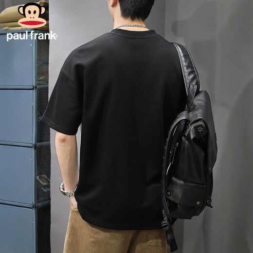 Big Mouth Monkey (paul frank) short-sleeved T-shirt men's summer American heavy-weight short-sleeved men's large size tops T-shirt men's retro hemp gray XL