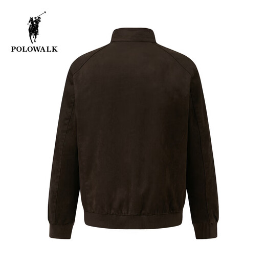 POLOWALK Men's Leather Jacket 2025 Winter New Product 90 Goose Down Retro Splicing Short Zipper Down Jacket Brown Coffee M