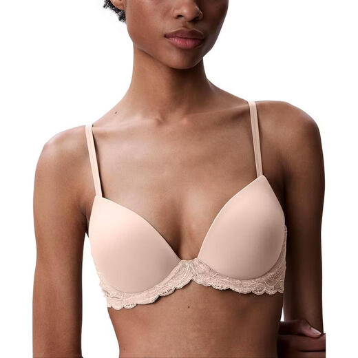 Calvin Klein women's bra push-up seamless lace thin daily sleep underwear sexy half-cover bra Cedar One Size | 32