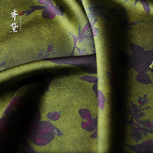 QUEDIT silk Chinese-style mulberry silk mid-sleeve shirt 2026 new stand-up collar plate-button oblique placket flower and bird print top Qingtang Ningzi/21 Mumi silk stretch satin L Recommended 110Jin Jin is equal to within 0.5 kg