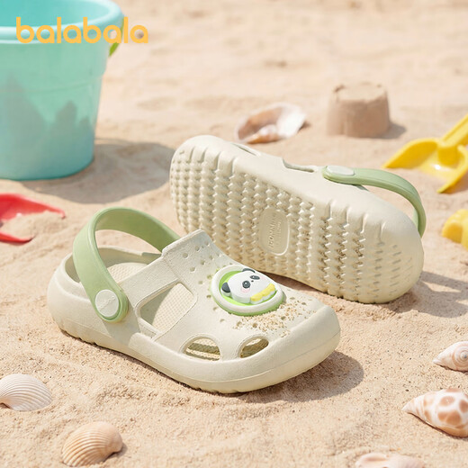 BALABALA's new children's sandals, summer baby external hole-in-the-wall shoes, soft-soled lightweight wear-resistant toddler shoes for boys and girls, Panda Off-White 21, inner length 14cm, suitable for feet 13.5-14cm long