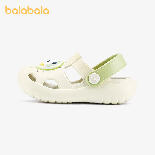 BALABALA's new children's sandals, summer baby external hole-in-the-wall shoes, soft-soled lightweight wear-resistant toddler shoes for boys and girls, Panda Off-White 21, inner length 14cm, suitable for feet 13.5-14cm long