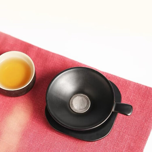 Lubao ceramic tea set tea filter set tea drain filter tea drain holder tea set tea mat accessories 304 stainless steel filter Ru kiln tea filter