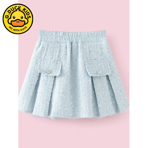 G.duck girls' small fragrant style vest dress suit 2026 spring and autumn new princess dress light blue three-piece set 120 cm