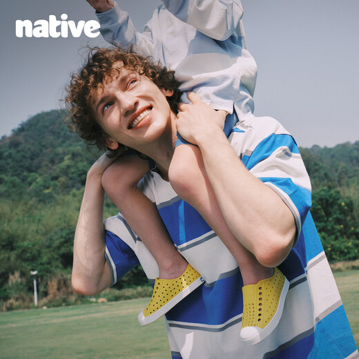 Native parent-child clogs Jefferson series ultra-light solid color sandals beach shoes sandals white | white 40