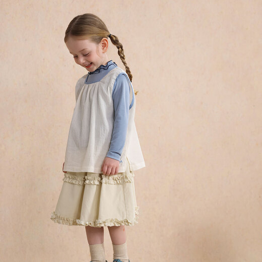 Yoona's mom girls spring and summer thin Korean style vest baby kindergarten spring style vest children versatile top off-white ready stock 80